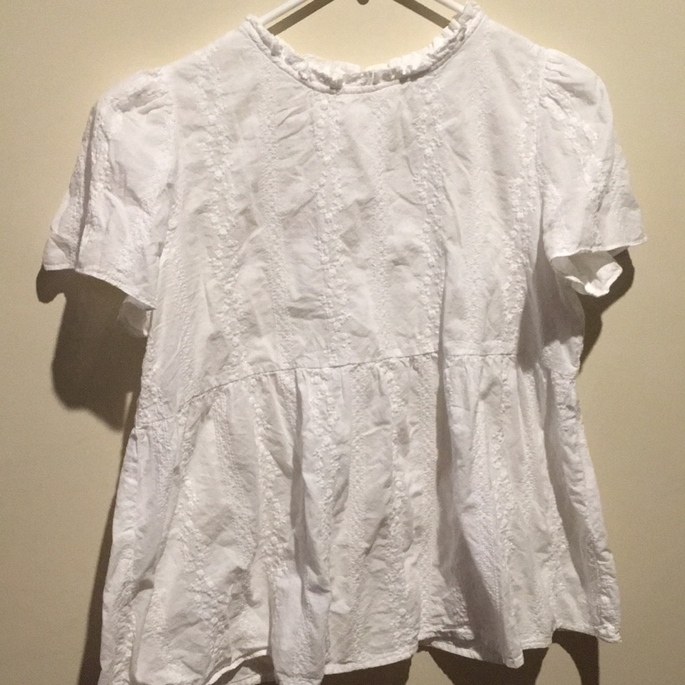 White peplum top